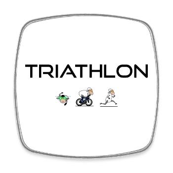 Mouton triathlète - Magnet carré - blanc - Devant