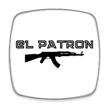 El Patron – Der Macher Look - Viereckiger Kühlschrankmagnet - Weiß - Vorne