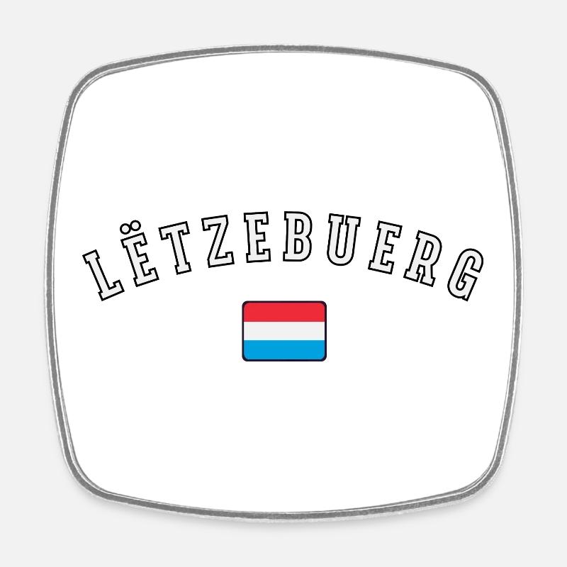 Drapeau du Luxembourg - Magnet carré - blanc