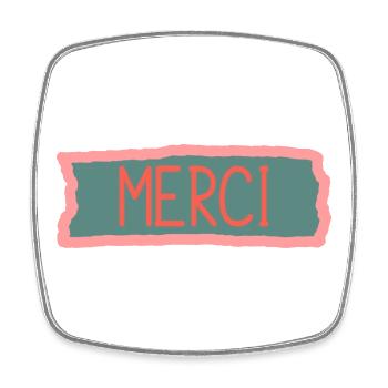 MERCI. MAÎTRESSE. MAÎTRE. MERCI MAÎTRESSE - Magnet carré - blanc - Devant