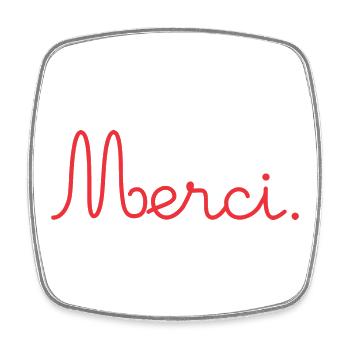 MAÎTRESSE. MERCI. MERCI MAÎTRESSE - Magnet carré - blanc - Devant