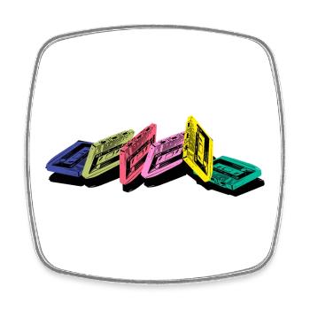 Cassette audio - Magnet carré - blanc - Devant
