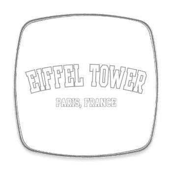 Écusson de la Tour Eiffel à Paris - Magnet carré - blanc - Devant