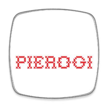 J’aime pierogies Pierogi Polska drapeau de la Pologne - Magnet carré - blanc - Devant