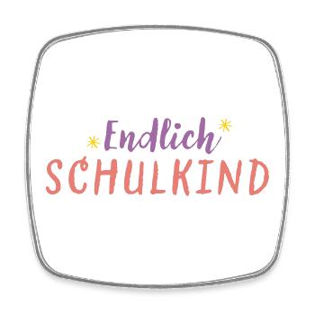 Endlich Schulkind - Viereckiger Kühlschrankmagnet - Weiß - Vorne