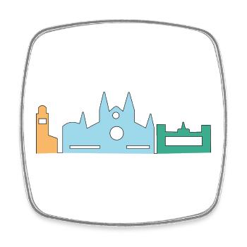 Tourisme Majorque - Magnet carré - blanc - Devant