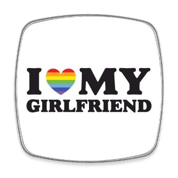 J’aime ma copine - LGBTQ - Magnet carré - blanc - Devant