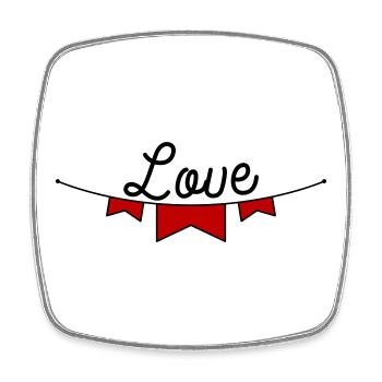 Amour - Magnet carré - blanc - Devant