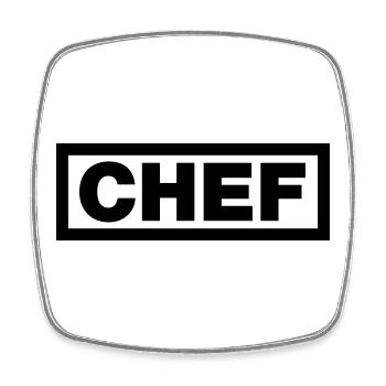 Chef - Viereckiger Kühlschrankmagnet - Weiß - Vorne