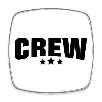 Crew design in black for your team - Square fridge magnet - white - Front