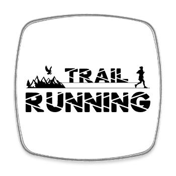 Trail Running Eagle Mountains Forest Shoes Profile - Square fridge magnet - white - Front