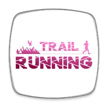 Trail Running Eagle Mountains Forest Shoes Profile pink - Square fridge magnet - white - Front