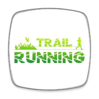 Trail Running Eagle Mountains Forest Shoes Profile Green - Square fridge magnet - white - Front