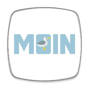 Moin Möwe Meer norddeutsch plattdeutsch Küste Fan - Viereckiger Kühlschrankmagnet - Weiß - Vorne