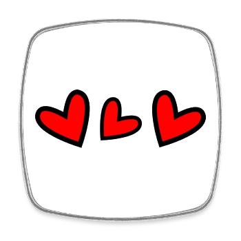 HERZ. HERZ. HEILIGER VALENTINSTAG. LIEBE. LIEBE. PAAR. - Viereckiger Kühlschrankmagnet - Weiß - Vorne