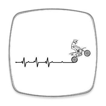 BMX Daredevil Silhouette - Magnet carré - blanc - Devant