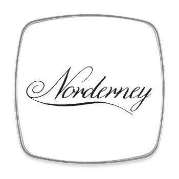 Norderney Schriftzug schwarz - Viereckiger Kühlschrankmagnet - Weiß - Vorne
