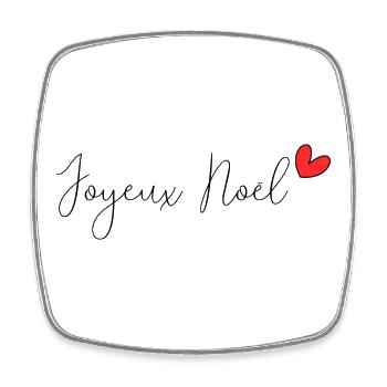 NOËL. JOYEUX NOËL. MERRY CHRISTMAS. NOUVEL AN - Magnet carré - blanc - Devant