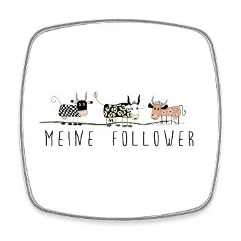 meine follower kühe bunt niedlich bauernhof - Viereckiger Kühlschrankmagnet - Weiß - Vorne