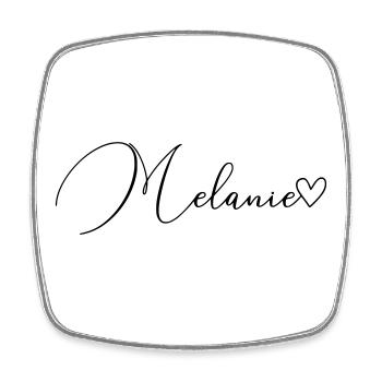 Melanie Surname First Name Girl - Square fridge magnet - white - Front