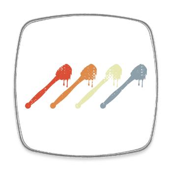 Vintage Honey Spoon - Square fridge magnet - white - Front