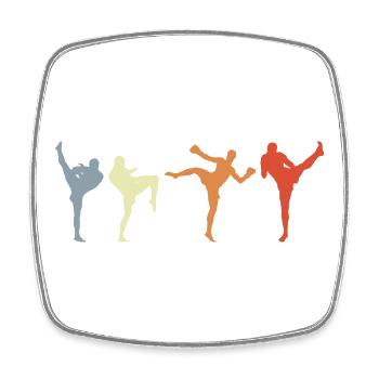 Vintage Kickboxer - Square fridge magnet - white - Front