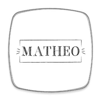 MATHEO FONT BB Petie Boy in frame - Square fridge magnet - white - Front