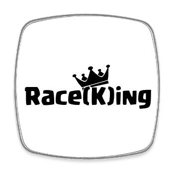 Raceking - Viereckiger Kühlschrankmagnet - Weiß - Vorne