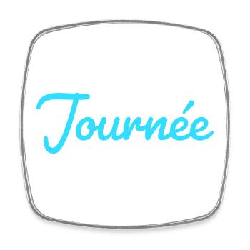 bonne journée - Magnet carré - blanc - Devant