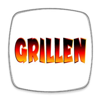 GRILLEN DEUTSCHLAND - Viereckiger Kühlschrankmagnet - Weiß - Vorne