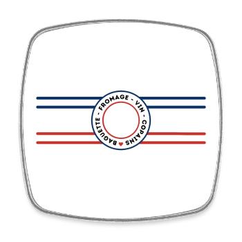 Bleu Blanc Rouge - Apéro copains FRANCE - Magnet carré - blanc - Devant