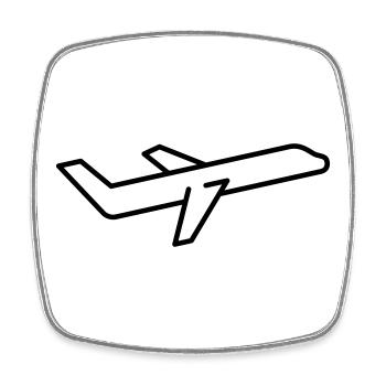 Icône D’avion Contour Ascendant Vol - Magnet carré - blanc - Devant