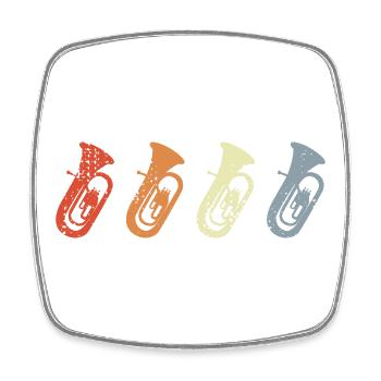 Vintage Tuba Sketch - Square fridge magnet - white - Front