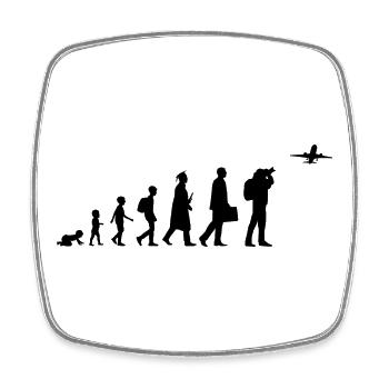 Development of a Plane Spotter - Square fridge magnet - white - Front