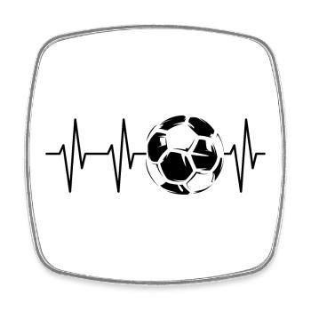 fußball gebraucht illustration herzschlag ball ekg - Viereckiger Kühlschrankmagnet - Weiß - Vorne