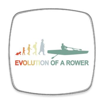 Development of a rower - Square fridge magnet - white - Front
