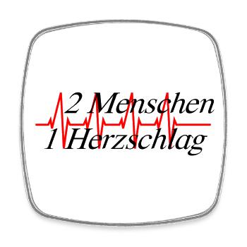 2 Menschen 1 Herzschlag - Viereckiger Kühlschrankmagnet - Weiß - Vorne