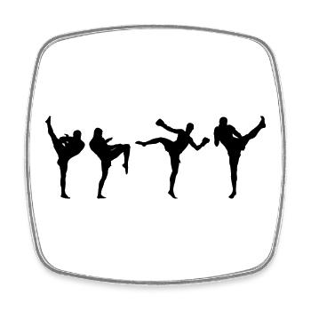Kickboxer - Viereckiger Kühlschrankmagnet - Weiß - Vorne