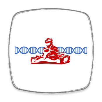Gokart DNA Kart Racing DNS | Farben änderbar - Viereckiger Kühlschrankmagnet - Weiß - Vorne