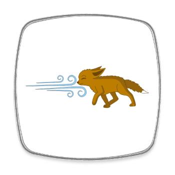 Le renard et le vent - Magnet carré - blanc - Devant