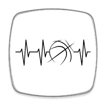 basketball herzschlag puls streetball Symbol icon - Viereckiger Kühlschrankmagnet - Weiß - Vorne