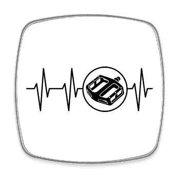 Heartbeat Bmx Pédale Pulse Vélo Icon Freestyle - Magnet carré - blanc - Devant