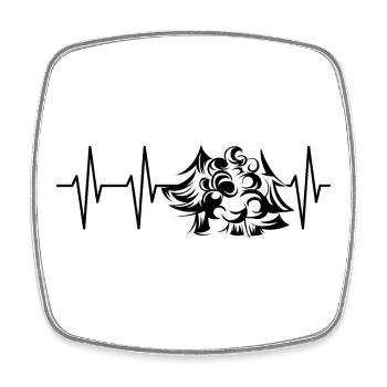 battement de coeur, forêt, arbres, icône, forêts, pouls, arbre - Magnet carré - blanc - Devant