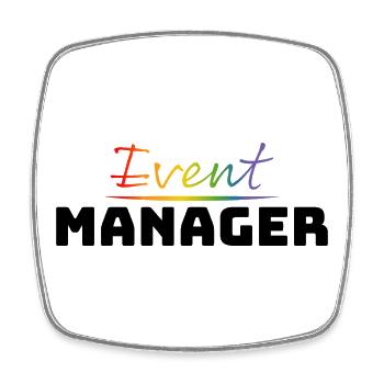 Tshirt fuer CSD LGBT Event Manager - Viereckiger Kühlschrankmagnet - Weiß - Vorne