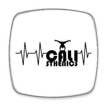 calisthenics Herzschlag Puls Training Handstand - Viereckiger Kühlschrankmagnet - Weiß - Vorne