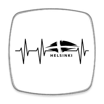 puls helsinki Finnland Herzschlag Flagge Symbol - Viereckiger Kühlschrankmagnet - Weiß - Vorne