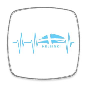 pouls helsinki heartbeat finlande symbole icône Logo - Magnet carré - blanc - Devant
