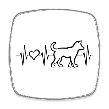 Pulse Dog Symbol Heartbeat Heart Dog Icon Logo - Square fridge magnet - white - Front