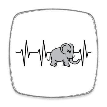 puls elefant rüssel herzschlag comic Symbol süß - Viereckiger Kühlschrankmagnet - Weiß - Vorne