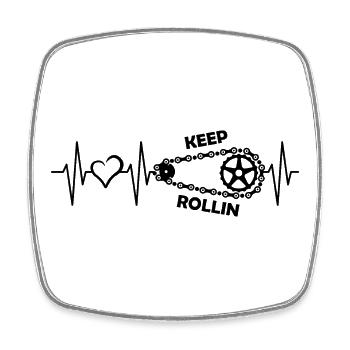Heartbeat Bicycle Pulse Bicycle Chain Symbol Love - Square fridge magnet - white - Front